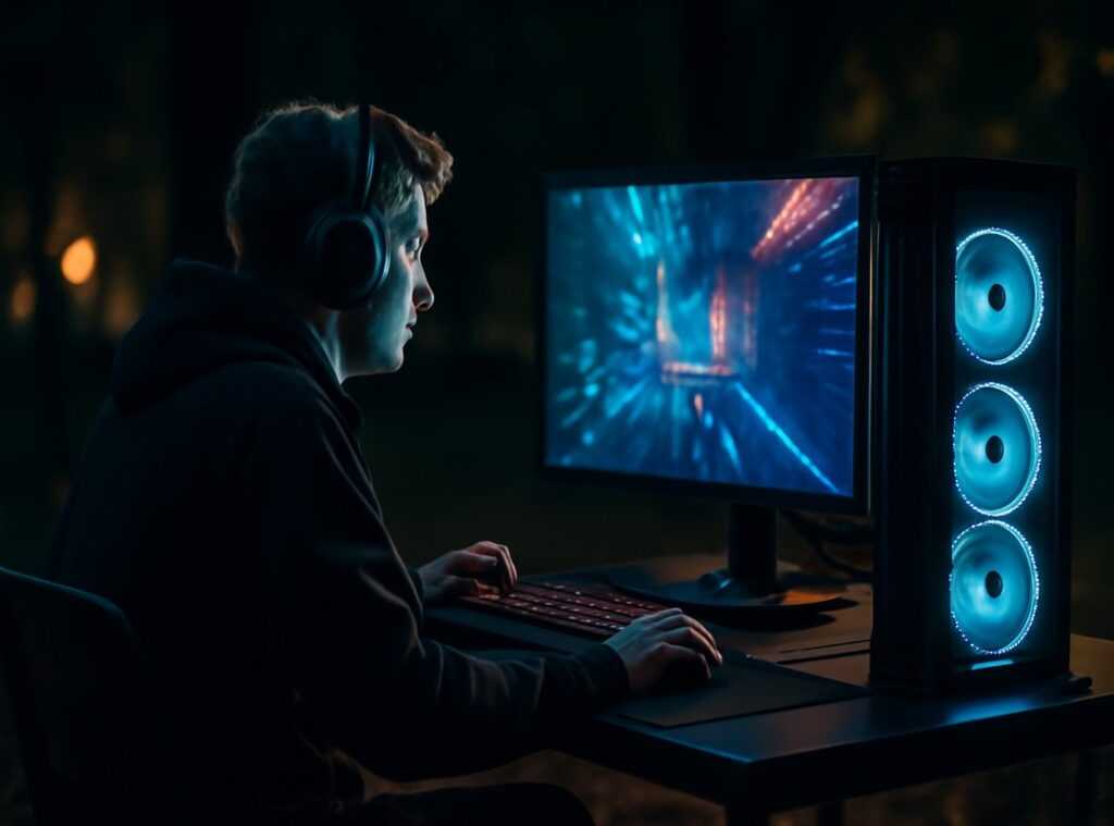 gaming desk setup